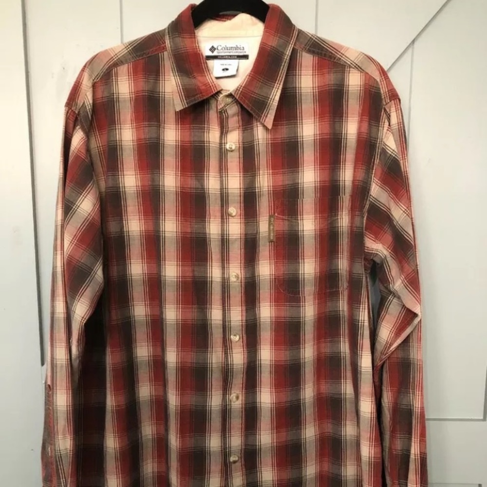 Mens Columbia Long Sleeve Button Up Shirt Large